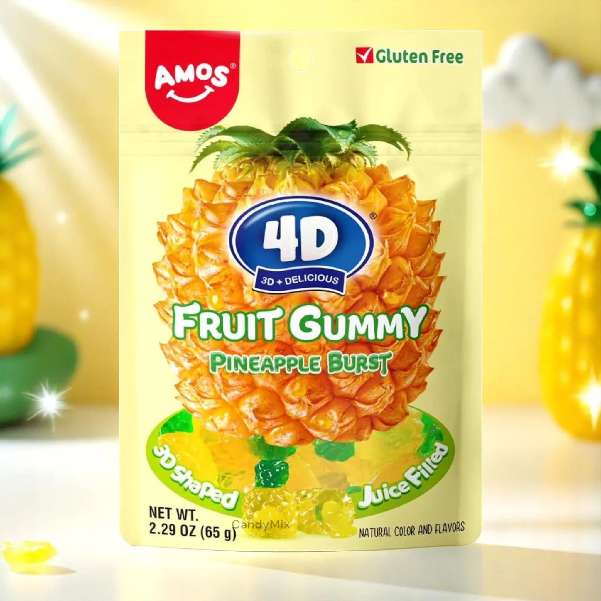 Bonbon 4D Fourré - Fruit Ananas