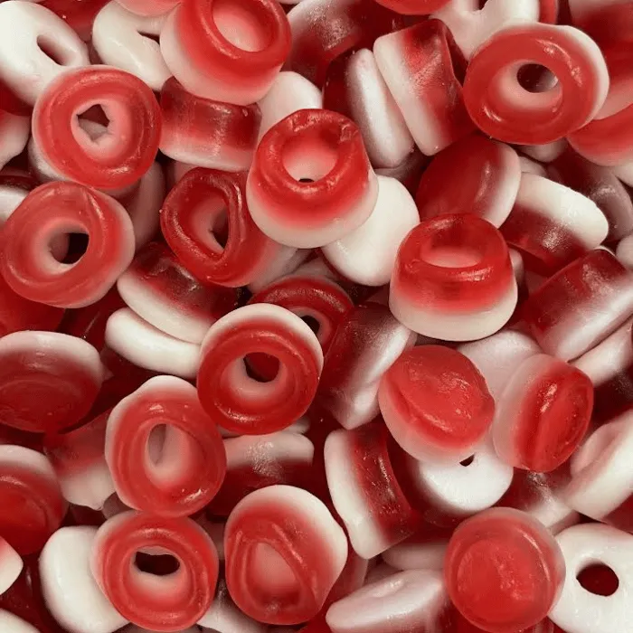 🍬 Minis Anneaux Cerise (100g) - 7 Jelly Sticks