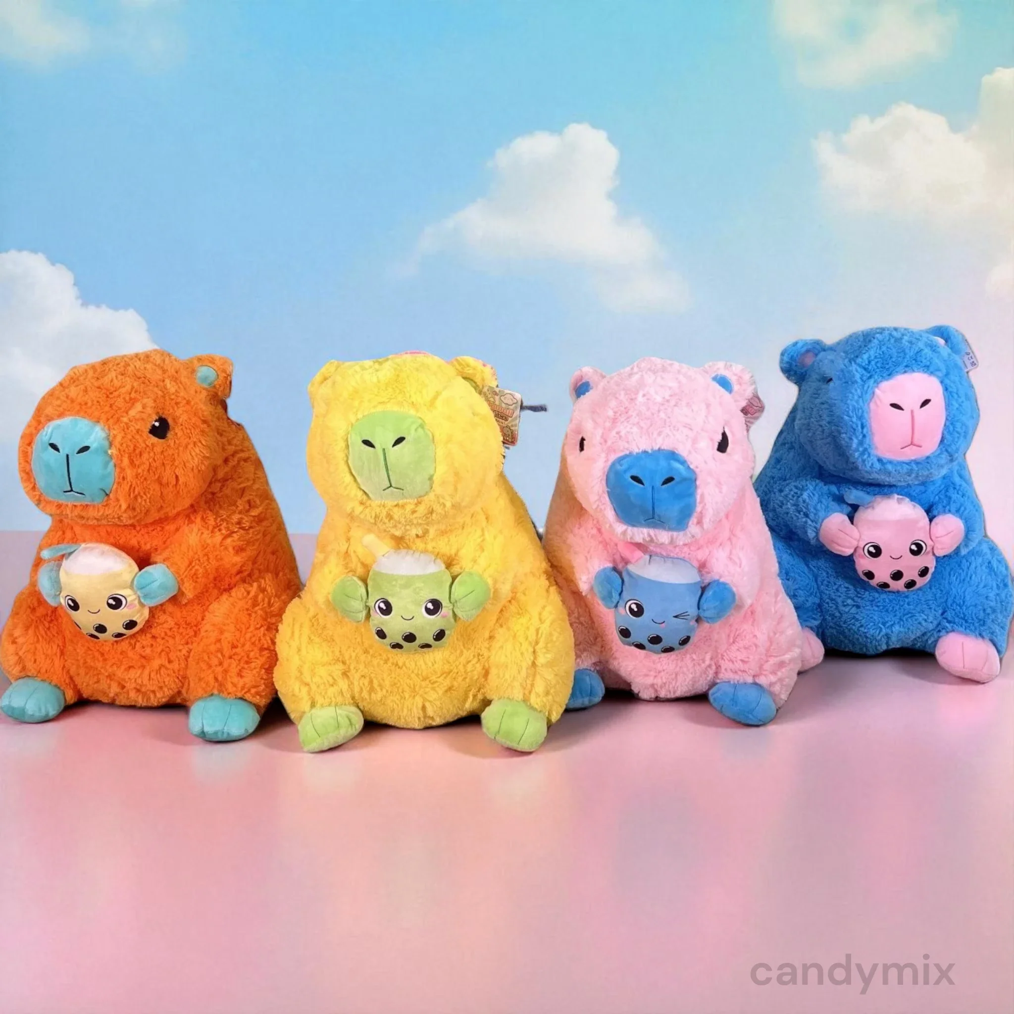 Peluche Géante Capybara Bubble Tea - 48cm