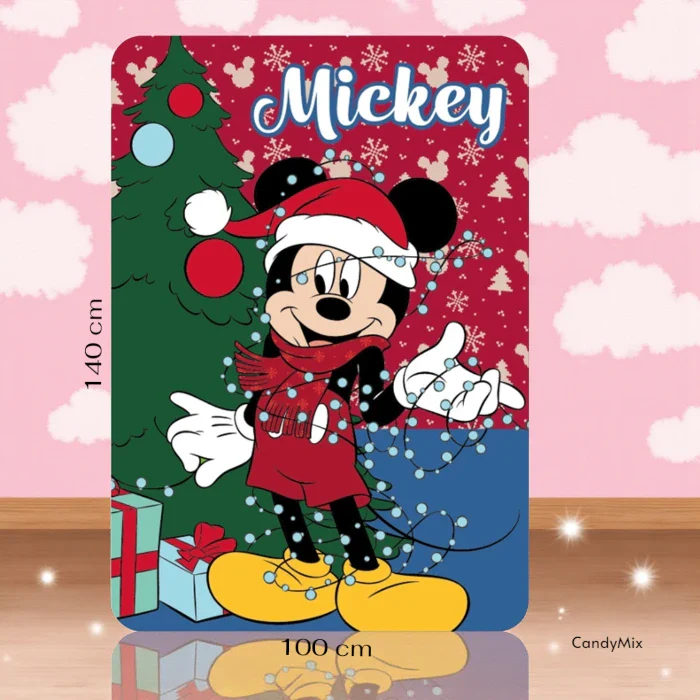 Plaid Mickey Noël Guirlande