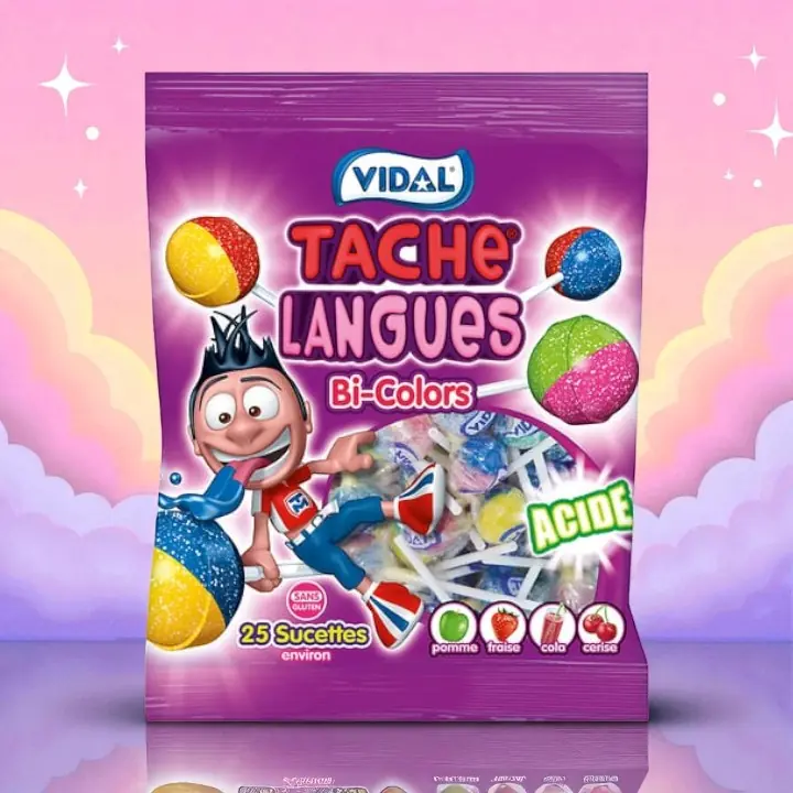 Sucettes Tache Langues Bi-Colors - Vidal